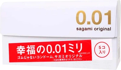 Поліуретанові презервативи Sagami Original 0.01 мм 5 шт (ROZ6400230309)