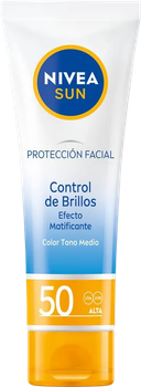 Сонцезахисний крем Nivea Sun Facial Control De Brillos Tono Medio Spf50 50 мл (4005900993854)