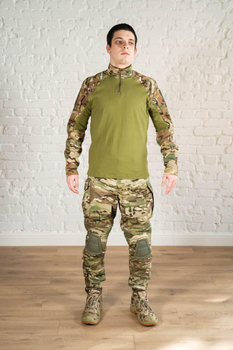 Форма тактическая убакс и штаны с наколенниками ХБ рип-стоп tactical Мультикам Олива (600) , 2XL