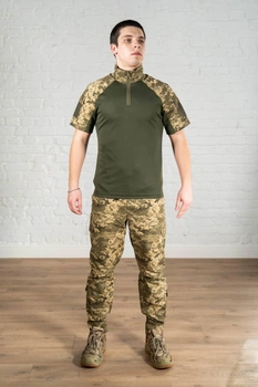 Военная форма убакс с коротким рукавом и брюки CoolMax рип-стоп tactical Пиксель Олива (587) , 3XL