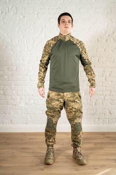 Форма військова убакс та штани з наколінниками ріп-стоп CoolMax tactical Піксель Олива (596) , XL