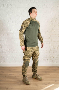 Форма военная убакс и штаны с наколенниками рип-стоп CoolMax tactical Пиксель Олива (596) , XL
