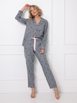 Piżama Aruelle Elaine pajama long L Szara (5903815465437)