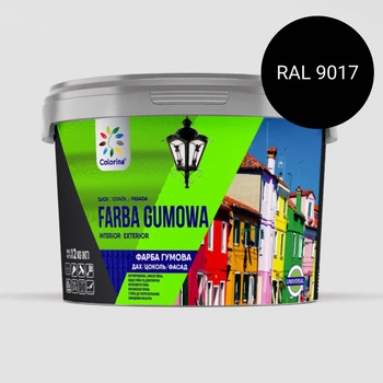 Фарба гумова для дахів, цоколів, фасадів Colorina Чорна (RAL 9017) 1.2кг