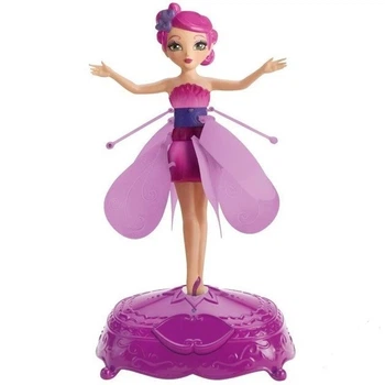 Летающая фея кукла Flying Fairy c подставкой розовая