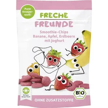 Freche Freunde - Органические смузи-чипсы банан, яблоко, клубника с йогуртом 16 гр