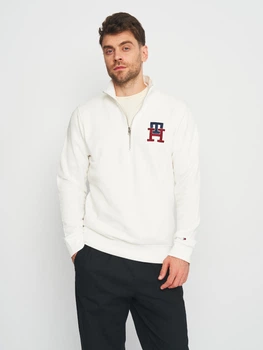 Толстовка на молнии мужская Tommy Hilfiger 11186.3 L Молочная с принтом