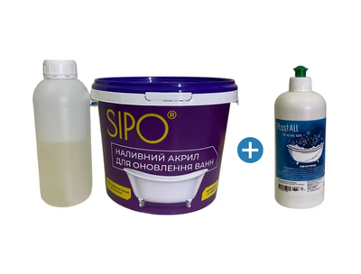 Жидкий акрил для ванн Sipo® 1,2 м с моющим средством Plastall