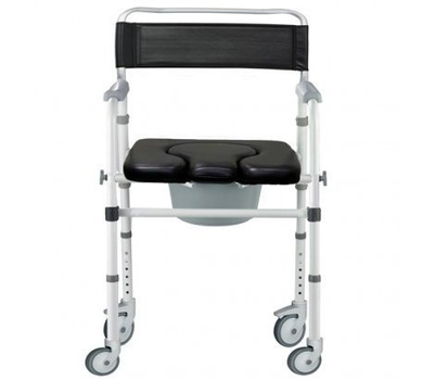 Складаний стілець-туалет із м'яким сидінням на колесах OSD-2110QAB