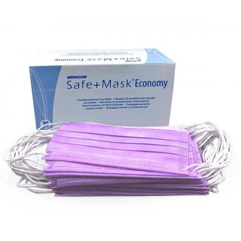 Маски защитные медицинские лавандовые “Safe + Mask Economy” MEDICOM, 50 штук в упаковке