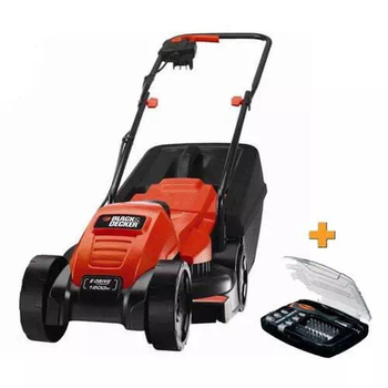 Потужна електрична газонокосарка з бесщеточным двигуном Black+Decker EMax32 + Набір біт BLACK+DECKER A7062