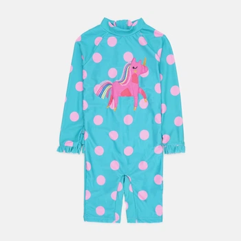 Дитячий комбінезон для купання для дівчинки Minoti 18SWIM 1 40137KID 74-80 см Бірюзовий (5063025244588)