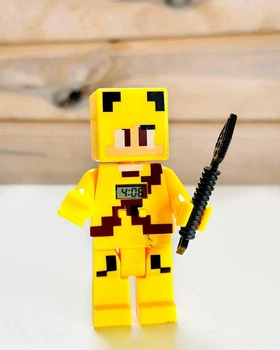 Дитяча ігрова фігурка Minecraft Майнкрафт з зброєю Оцелот з вбудованим годинником