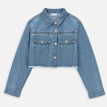 Подростковая джинсовая куртка для девочки Coccodrillo Jeans Collection Girl WC4152301JCG-015 146 см Синяя (5904986306406)