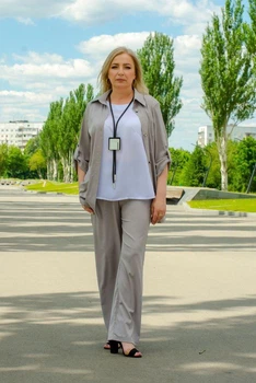 Летний костюм тройка PaniFani 48 серый софт (13)