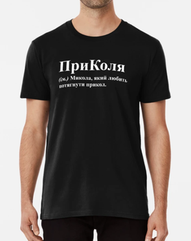 Мужская футболка Stedman с принтом ПриКоля Николай Коля Черный XXL