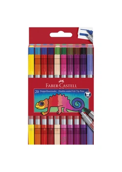 Фломастеры 20 цв. FABER CASTELL Fibre -Tip двусторонние (151119)