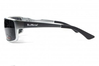 Окуляри поляризаційні BluWater Alumination-1 Silver Polarized (gray) чорні, в сріблястій оправі