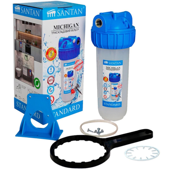 Фильтр для очистки воды SANTAN Michigan 3PS, 1" + ключ (без картриджа)