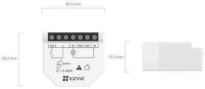Розумне реле EZVIZ T35W з Wi-Fi для розумного будинку (6941545620558)