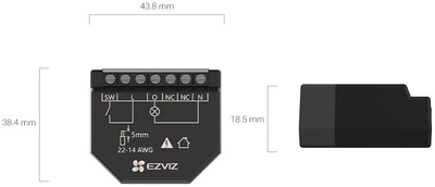 Розумне реле EZVIZ T35WM з Wi-Fi Вимірювання потужності (6941545620565)