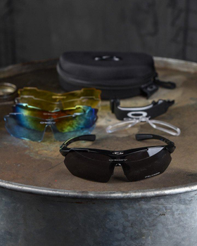 Набор очки баллистические защитные в чехле Oakley со сменными стеклами