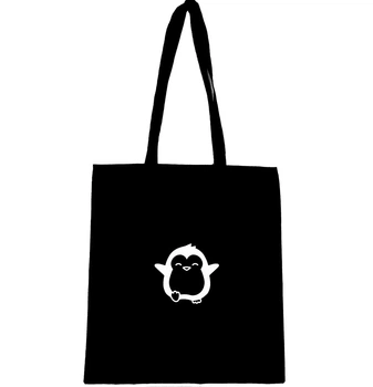 Эко сумка шоппер торба с принтом " Пингвинчик "