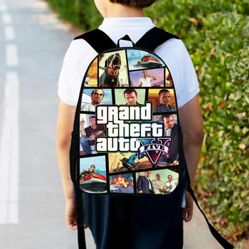 Рюкзак детский GTA "Grand Theft Auto" 34х27 см,ранец городской с принтом для мальчика (0109)