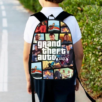 Рюкзак детский GTA "Grand Theft Auto" 34х27 см,ранец городской с принтом для мальчика (0108)
