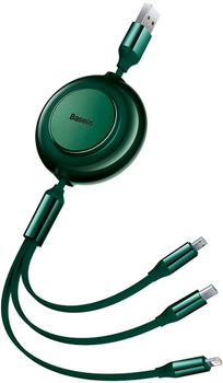 Kabel Baseus Bright Mirror 2 3w1 micro-USB - Lightning - USB Type-C 1.1 m Green (CAMJ010006)