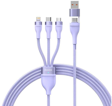 Kabel Baseus Flash 2 3w1 USB Type-C - micro-USB - Lightning 1.5 m Purple (CASS030205)