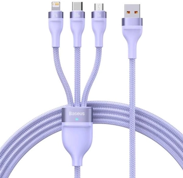 Kabel Baseus Flash 2 3w1 USB Type-C - micro-USB - Lightning 1.2 m Purple (CASS030105)