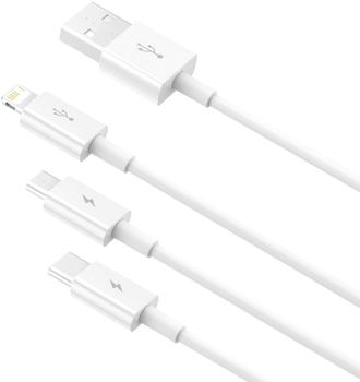 Кабель Baseus Superior Data micro-USB - Lightning - USB Type C 0.5 м White (P10320105221-01)