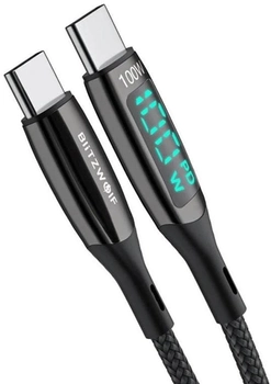 Кабель BlitzWolf USB Type C - USB Type C 1.8 м Black (BW-TC23 6ft)