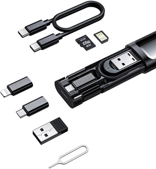 Адаптер Mcdodo 2 x USB Type-C - Apple Lightning + micro USB - USB Type-A Black (WF-1720)