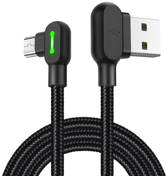 Kabel kątowy Mcdodo LED USB Type-A - micro-USB 1.2 m Black (CA-5771)