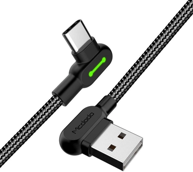 Kabel kątowy Mcdodo LED USB Type-A - USB Type-C 3 m Black (CA-5283)