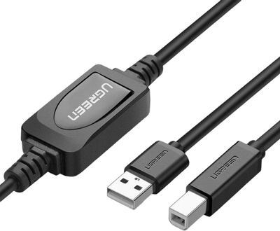 Kabel Ugreen USB Type-A - USB Type-B 15 m Black (6957303813629)