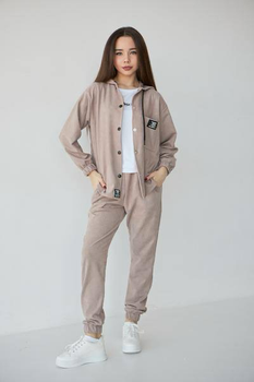 Костюм кофта штани футболка MiChell 5322 замша бежевий 164