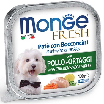 Консервированный корм Monge Dog Fresh Chicken&Vegetables – паштет с курицей и овощами для собак 100 г (70013031)