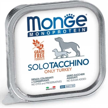 Консервированный корм Monge Monoprotein Dog Solo Only Turkey - монопротеиновый паштет с индейкой для собак 150 г (70014144)