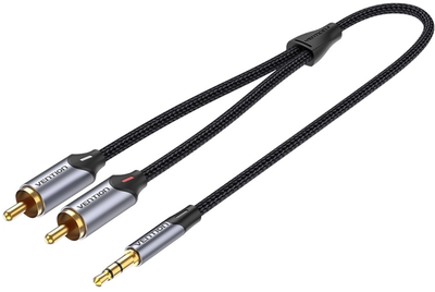 Kabel Vention mini-jack 3.5 mm - 2 x RCA 1 m Grey (6922794751446)