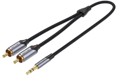 Kabel Vention 2 x RCA - mini-jack 3.5 mm 0.5 m Grey (6922794751439)