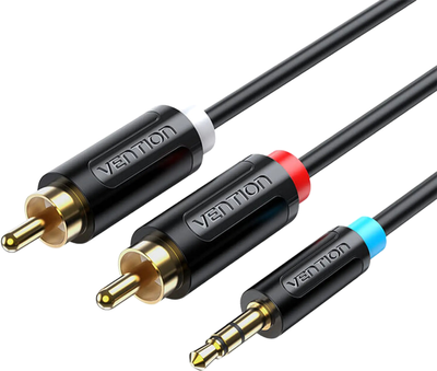 Kabel Vention mini-jack 3.5 mm - 2 x RCA 8 m Black (6922794751354)