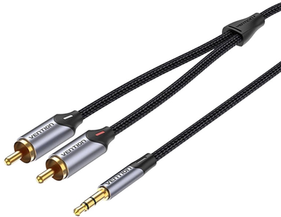 Кабель Vention 2 x RCA - 3.5 мм 2 м Grey (6922794751460)