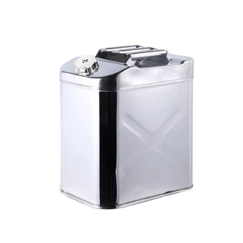 Каністра Merlion ML201-30L з нержавіючої сталі та гнучка лійка 30л 370х260х410мм Silver