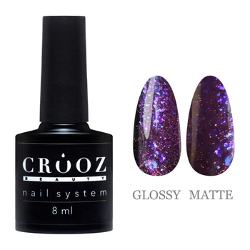 Гель-лак Crooz Mercury Cat Eye №5 рожево-фіолетовий з поталлю, 8 мл