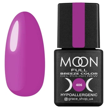 Гель-лак Moon Full Breeze color №406 сиреневый, 8 мл
