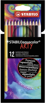 Zestaw akwarelowych ołówków Stabilo Aquacolour Arty 12 sztuk (4006381547185)
