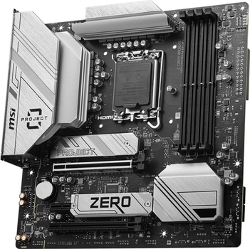 Материнська плата MSI PROJECT ZERO B760M Wi-Fi (s1700, Intel B760, PCI-Ex16)
